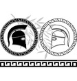 Hellenic helmets and olive branch vector image