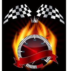 Checkered flag speedometer vector image