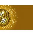 Gold disco ball and stars vector image