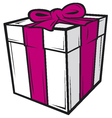 White gift box with pink ribbon vector image