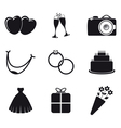 Wedding icons vector image