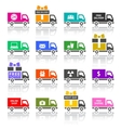 Set of truck colored icons vector image