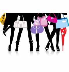 Fashion hand bags and heels vector image