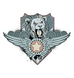 Vintage label with lion vector image