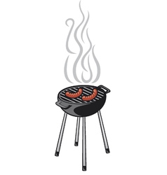 Barbecue grill and sausage vector image