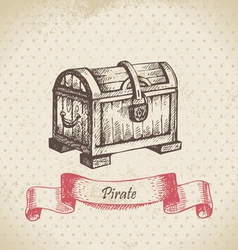 Treasure chest hand drawn vector image