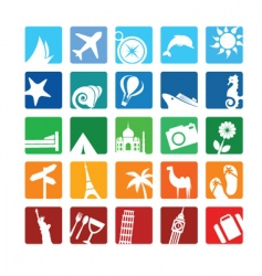 Travel and vacation icons vector image