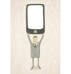 Businessman with mobile phone vector image