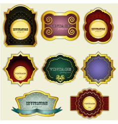 Vintage gold labels set - vector image