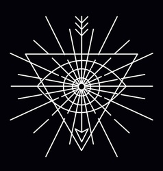 Linear emblem - abstract hipster logo template vector image