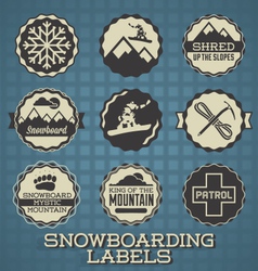 Snowboarding Labels and Icons vector image