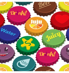 Bottle caps seamless background pattern vector image