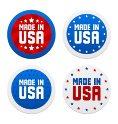 Stickers with Made in USA vector image