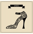 Shoes Vintage lace background floral ornament vector image