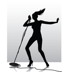 Female singer silhouette vector image