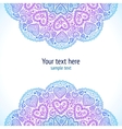 Ornamental round hearts pattern in Indian style vector image