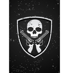 Skull badge vector image