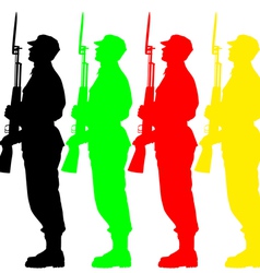Silhouette soldiers during a military parade Silhouette soldiers during a military parade vector image