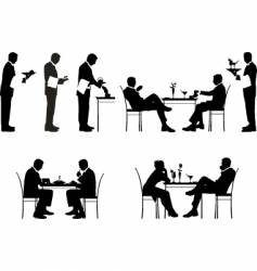 Restaurant silhouettes vector image