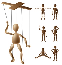 Marionette puppet set vector image