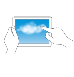 Cloud computing and touch pad concept Cloud computing and touch pad concept vector image