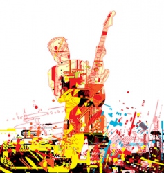 Guitarist paint vector image