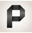 Letter metal ribbon - P vector image
