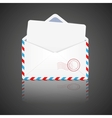 Open envelope with white paper vector image