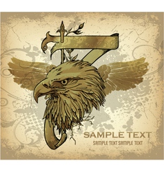 Vintage emblem with eagle head vector image