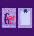 Happy birthday card with cute cartoon Happy birthday card with cute cartoon vector image