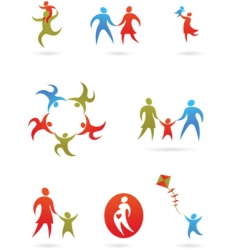 Family silhouettes vector image