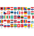 Icons with flags of Europe vector image