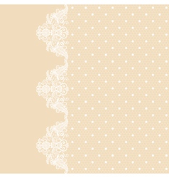 Lace border on beige background vector image