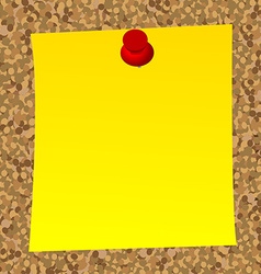 Blank note paper on cork board vector image