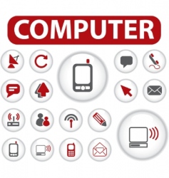 Computer media buttons vector image