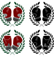 Set of boxer gloves stencils vector image