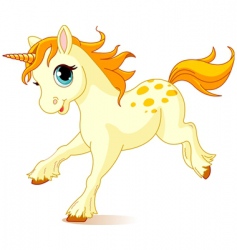 Cartoon baby unicorn vector image