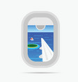 View through airplane window on the paradise sea vector image