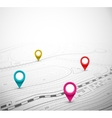 Topographic Map with Pin vector image