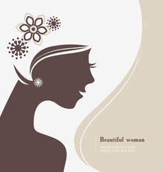 Beautiful woman silhouette vector image