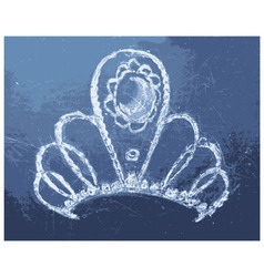 Crown chalk texture on chalkboard vector image