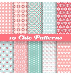 Chic different seamless patterns tiling vector image