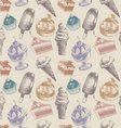Seamless pattern with ice cream and cakes vector image