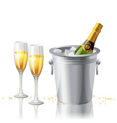Frozen champagne vector image