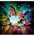 Rainbow disco music background vector image