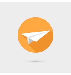 Flying paper airplane symbol icon flat design vector image