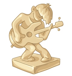 Golden statuette of the guitar player vector image