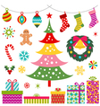 Christmas party decoration gift set vector image
