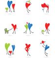 Family heart icons vector image