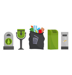 Set garbage bins for recycling different types Vector Image